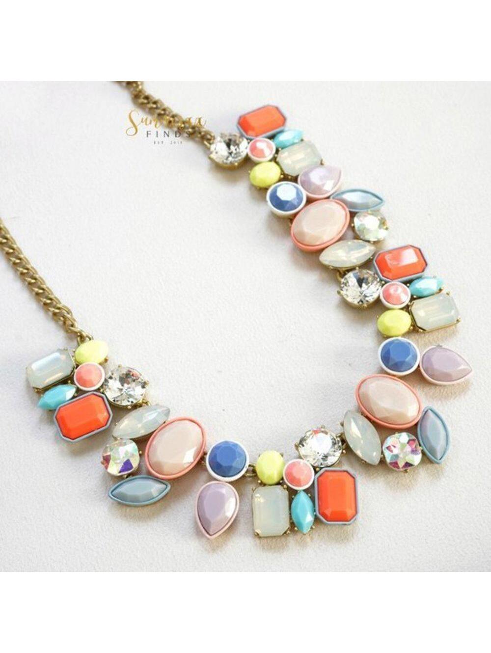 J.Crew Neon Brulee Necklace Multicolored